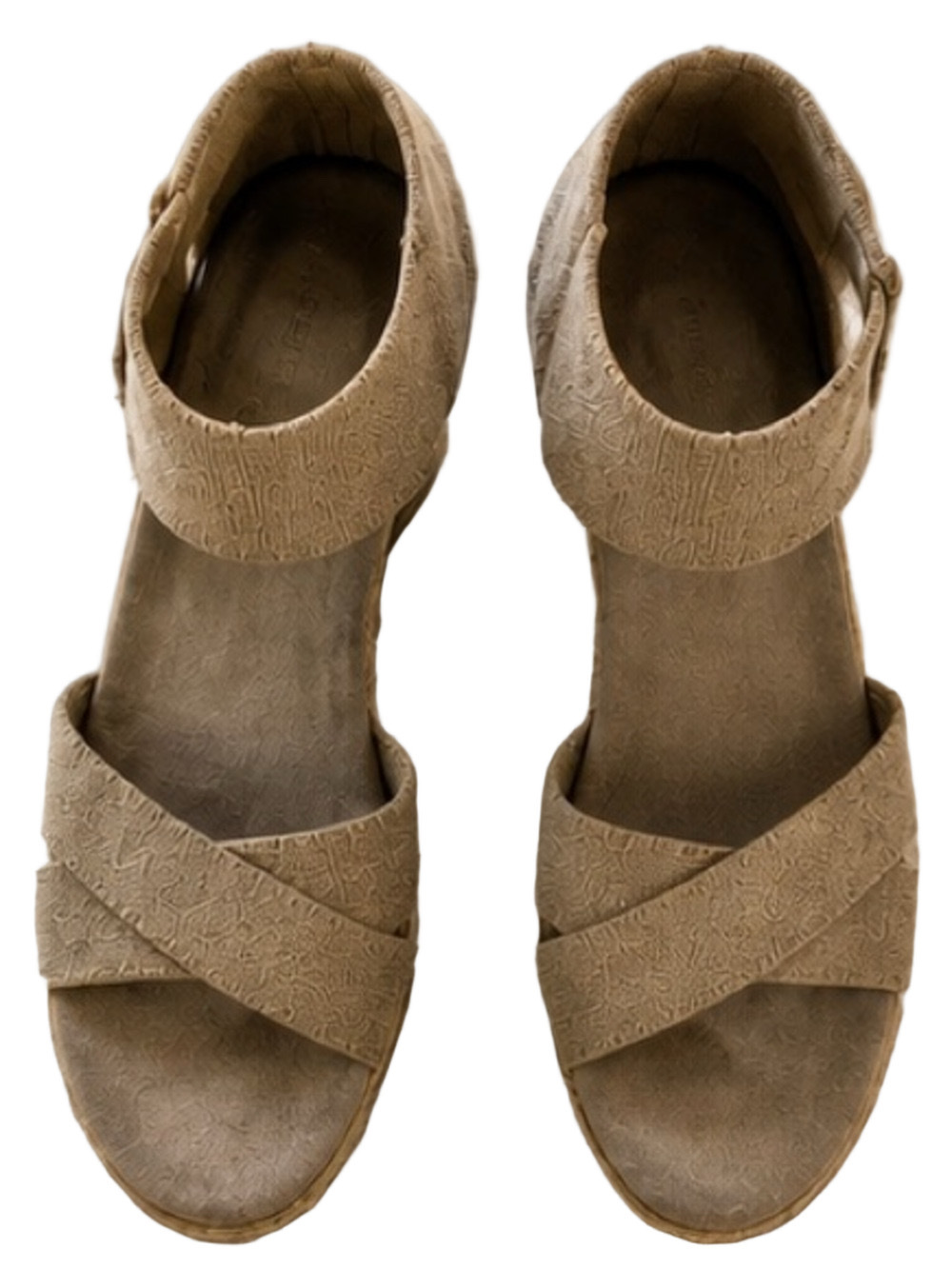 Charleston Shoe Co Linen Wedge Sandals Size 7 Cream/Tan – Excellent Condition - Picture 2 of 9